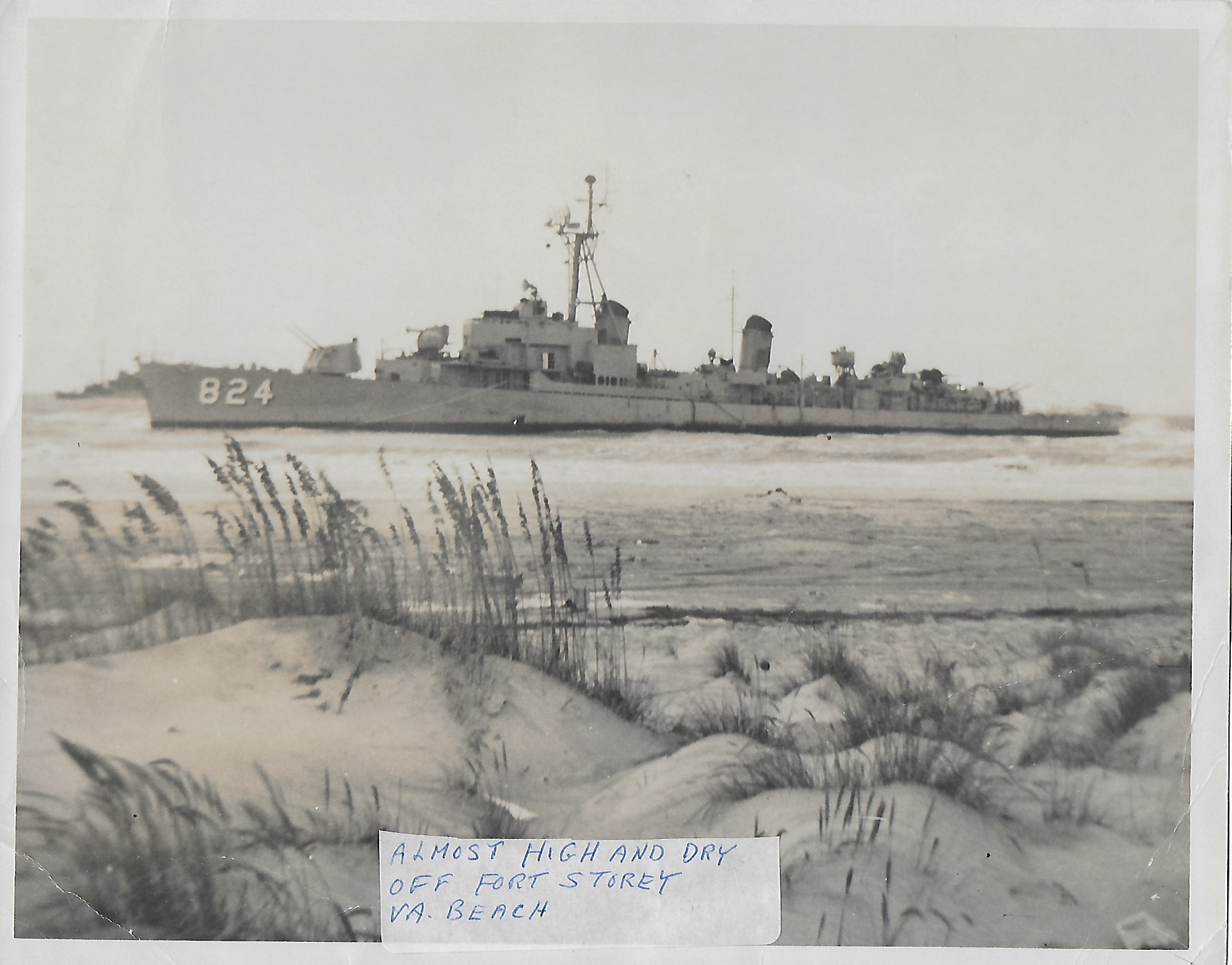 USS Basilone Grounded at Fort Story, VA