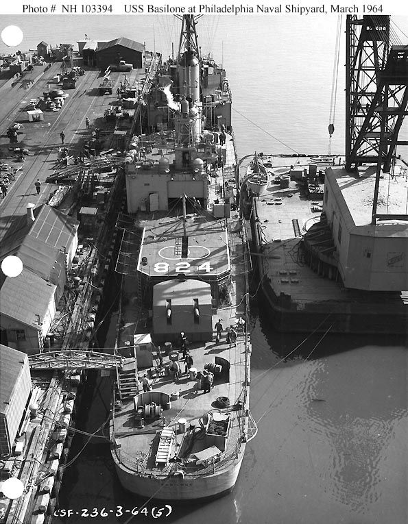 Overhead view from astern.  Mar, '64 - Philadelphia Naval Shipyard