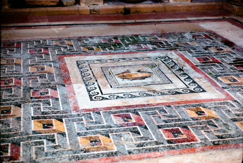 Roman floor preserved in museum in Rabat Malta